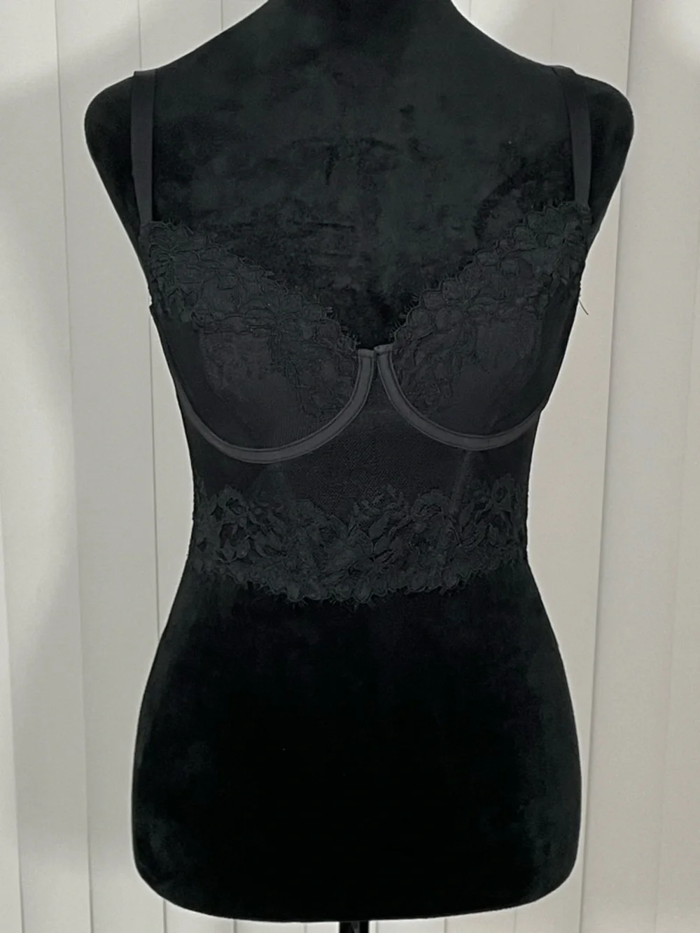 SKIMS Femme Sheer Lace Balconette Corset Bra Lingerie Unlined Underwire Black S - Picture 5 of 10